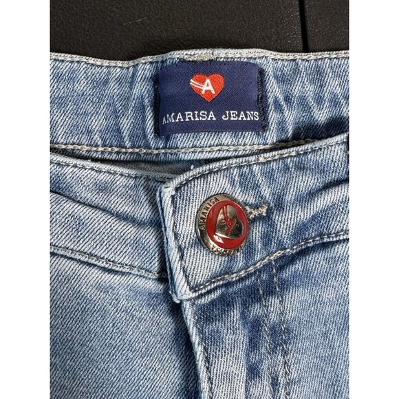 Amarisa Wide Leg Jeans Women's 29R Light Wash Cropped Raw Hem - Picture 7 of 11